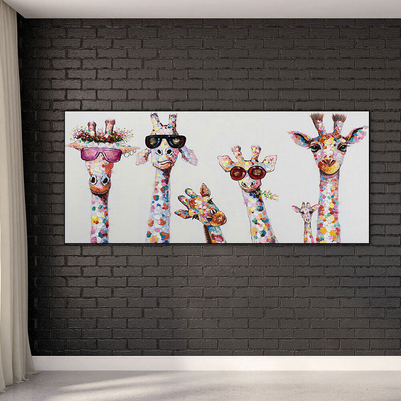 Giraffes Oil Paint By Numbers Kits DIY Handpainted on Canvas Wall Art Picture
