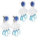 Women Fashion Jewelry Creative Ear Clip Acrylic Short Raindrop Cloud Earrings