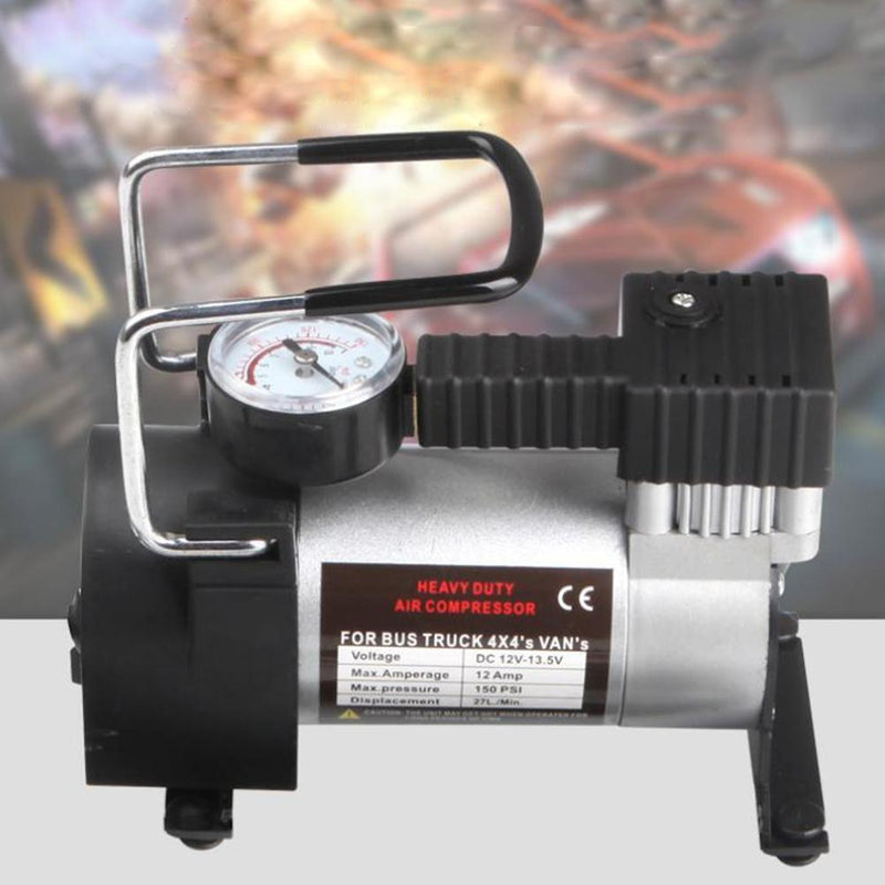 12V 150Psi Heavy Duty Air Compressor Deluxe Portable Metal Car Tires In