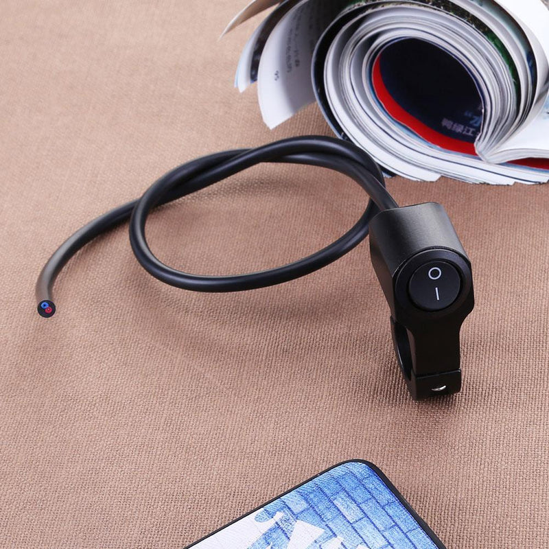 Aluminum 7/8in Motorcycle Handlebar Headlight On/Off Switch w/ LED (Black) Newly