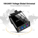 4 Ports Portable USB Charging Mobile Phone Chargers Wall Adapter (Black) Newly