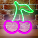 Cherry Fruit LED Neon Light Colorful Neon Sign Night Lamp Hanging Decor (B)