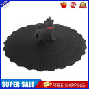 Silicone Cup Lid Heat Resistant Leakproof Reusable Sealed Cover (Black Cat)