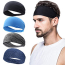 Women Men Elastic Headband Breathable Sweat Absorption Headdress (Black)