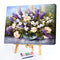 Oil Paint By Numbers Vase Purple Flower Frameless Picture Craft Kit for Home