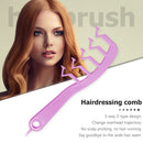 Z Shape Hair Slit Comb Curly Bangs Styling Puff Hair Brush Beauty (Purple)