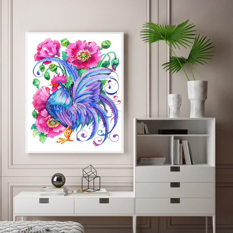 Animals in Flowers Partial Oil Paint By Number Kit DIY Frameless Drawing Pict