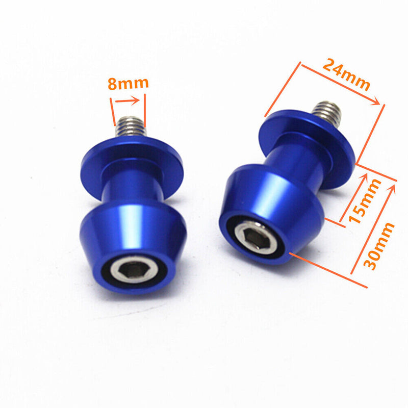 2PCS 8mm Motorcycle Car Swing Spool Slider Aluminum Screws for Suzu