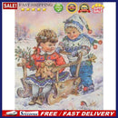 Two Kids Colouring Oil Canvas Pictures DIY Hand Painted Paint By Numbers Ki