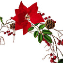 Faux Plant Decoration Eucalyptus Leaf Vines Red Fruit Pine Needle Pine Cone