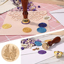 Wood Handle Paint Seal Retro Plant Pattern DIY Wax Seal Stamp Decor (C170) Newly