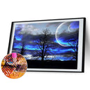 5D DIY Full Round Drill Diamond Painting Moonlight Forest View Handmade Decor