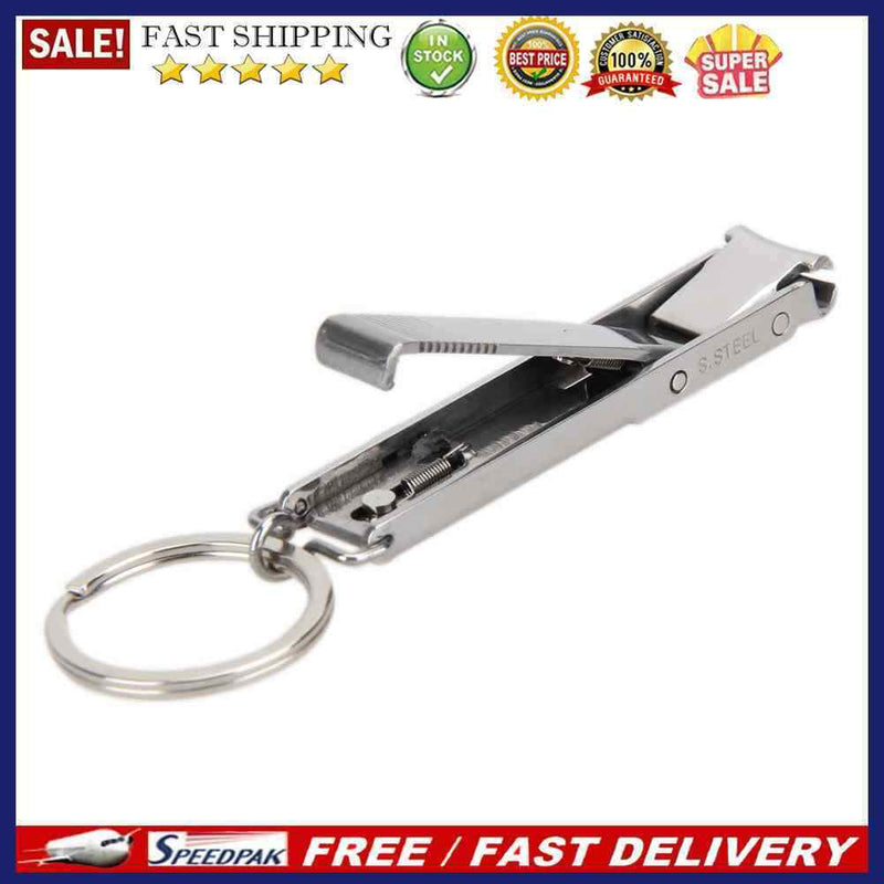 EDC Ultra-thin Foldable Hand Toe Nail Clippers Cutter Stainless Keychain