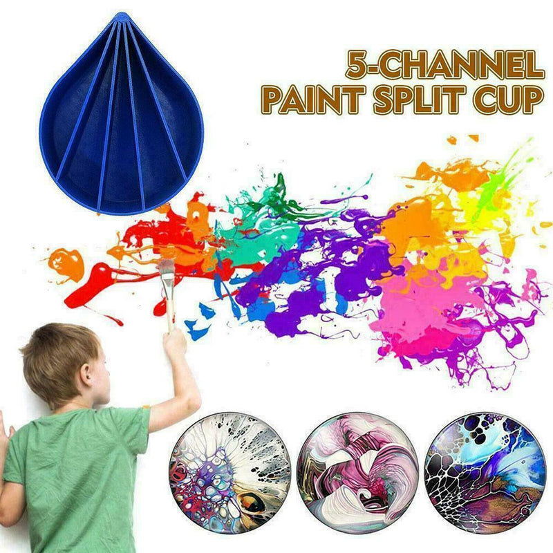 Acrylic Split Pouring Cups 5 Channels Polylactice pour Cup Paint Drawings Q3G4