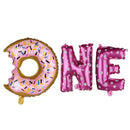 Boy Girl Party Banner Decor One Letter Donut Foil Balloons Set 1st Birthday