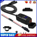 Motorcycle Dual QC 3.0 USB Charger SAE to USB Adapter with Voltmeter (Blue)