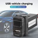 12V 24V to 5V 2.1A USB Car Phone Charger with Blue LED Voltmeter for Mitsubishi
