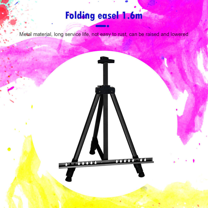 63 inch Artist Easel Adjustable Aluminum Alloy Easel with Carry Bag (Black)