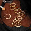 Punk Band Women  Boho Jewelry Stacking Crystal Rhinestone Knuckle Finger Ring