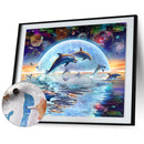 Dolphin Canvas Painted Oil Paint By Numbers DIY Wall Art Modern Bedroom Decor