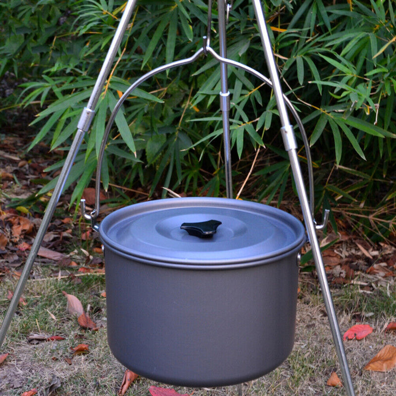 Picnic Cooking Pot Hook Holder Aluminum Alloy Outdoor Campfire Camping Tripod
