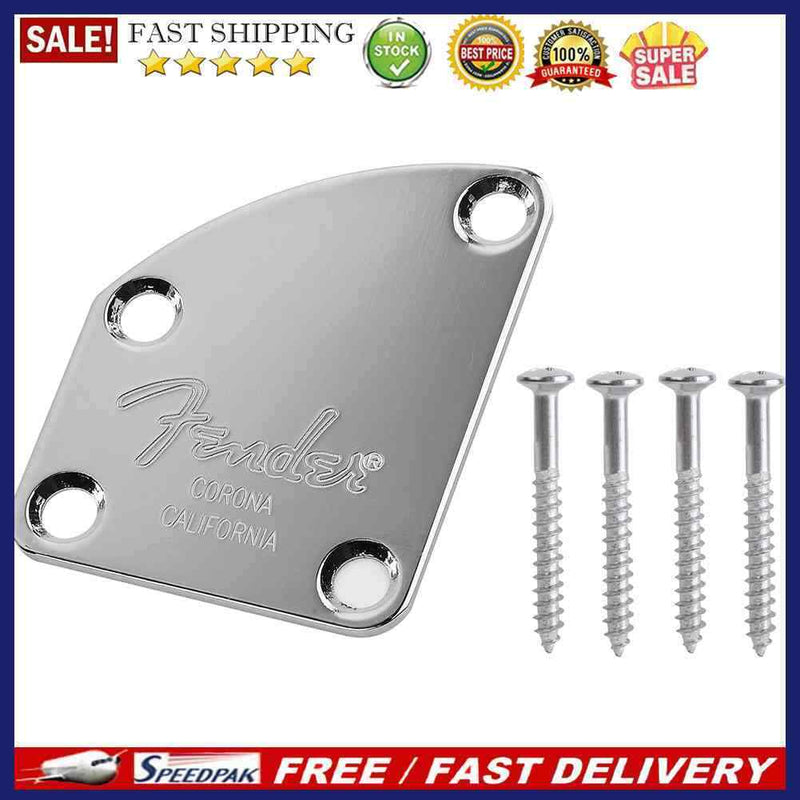 1 Set Electric Guitar Bass Neck Back Plate with 4 Screws Guitar Replacement