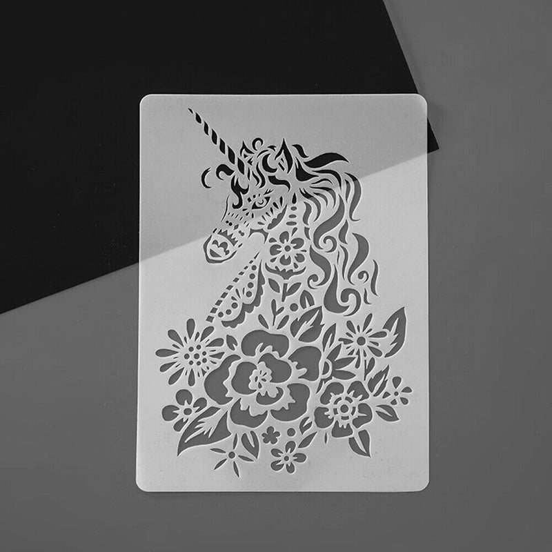 Scratch Painting Stencils Drawing Template DIY Lace Ruler Kids Toys (Horse)