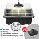 5pcs Seed Starter Trays with Grow Light Garden Plant Seedling Box (Black) Newly