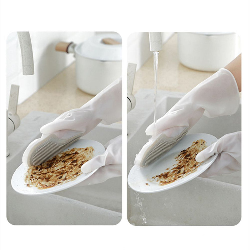 Waterproof Cleaning Tool Silicone Household Gloves Brushes Dishwashing Gloves