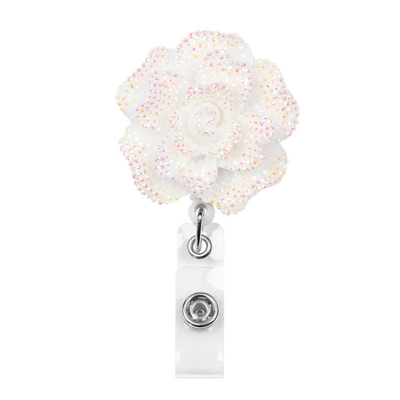 Stationery Lanyards Key Ring Badges Holder Rose Shape Badge Reel For 2PCS