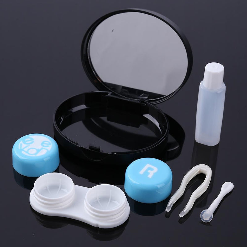 Portable Fashion Travel Square Contact Lens Case Set Glasses Wearing Tools