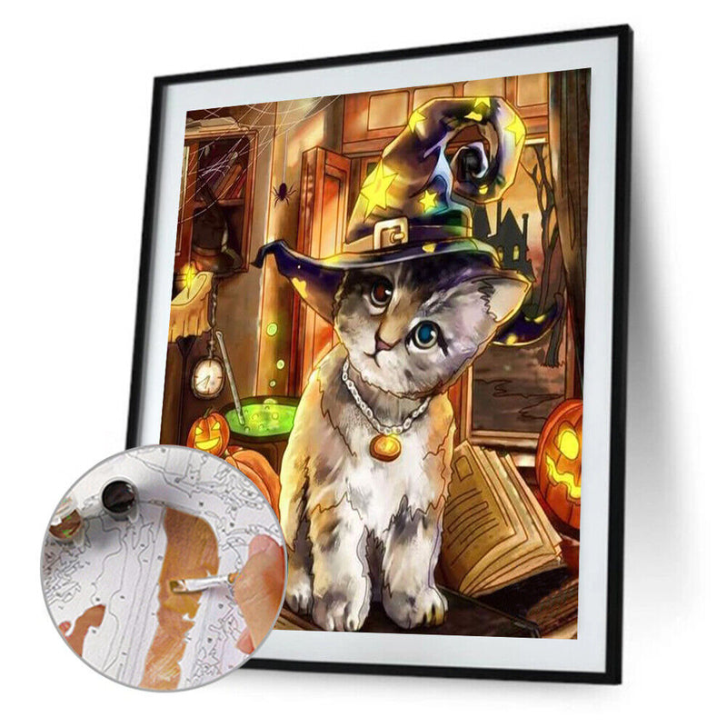 Digital Oil Painting Hand Painted Canvas Halloween Animals Art Wall Decoration