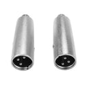 2pcs Metal XLR 3 Pin Male to RCA Female Audio Jack Adapter Plug Connector