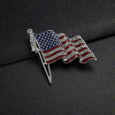 American Flag USA National Flag Star Lapel Pins Crystal Brooch Badge L0Y4
