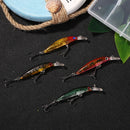 4pcs Minnow Fishing Lures Bait with Treble Hooks Wobblers Fishing Tackle Newly