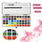 Professional 50 Colors Watercolor Paint Draw Painting + Water Brush Pigments Set