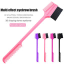 Double Sided Edge Brush with Comb Eyelashes Eyebrow Makeup Brush (Purple) Newly