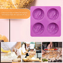 4 Cells Round Candle Mould Aromatherapy DIY Handmade Soap Cake Plaster Molds