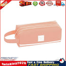 Korean Large Capacity Pencil Case Bags Zipper Solid Stationery Box (Pink) Newly