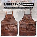 Barbershop Retro Multi Pocket Dyeing and Cutting Hair Leather Denim Apron Salon