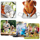 Stainless Steel BBQ Chicken Roaster Tray Roasting Pan Grill Cooking Rack