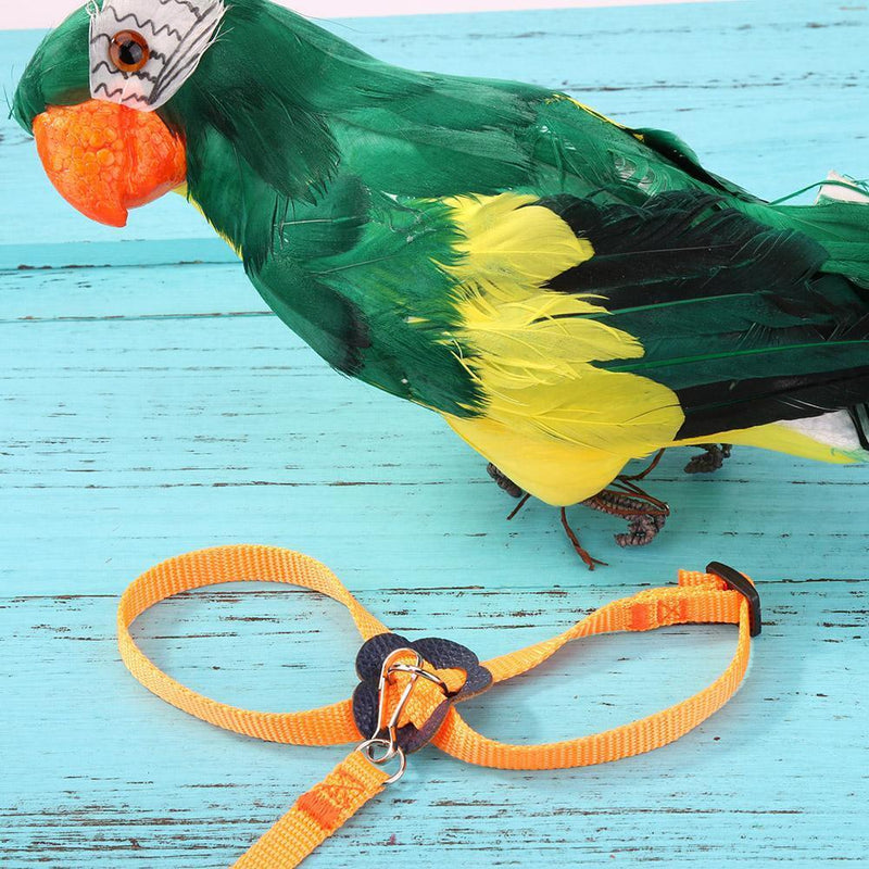 Parrot Leash Adjustable Harness Bird Anti Fly Outdoor Training Rope (Yellow
