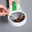 Suction Wall-mounted Ashtray Stainless Steel Cigarette Ash Tray (White) Newly