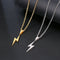 Women Jewelry Necklace Choker Long Chain Stainless Steel Lightning Pendant