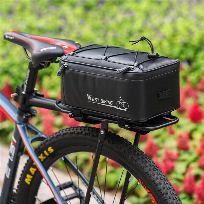 WEST BIKING 4L Mountain Bike Back Seat Bag w/ Rain Cover Rear Rack Carrier Bags