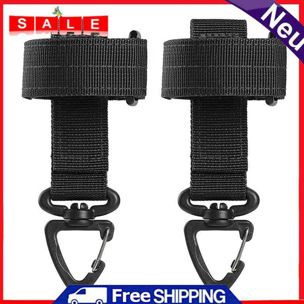 2x Outdoor Gloves Hook Storage Buckle Climbing Rope Hanging Buckles (Black)