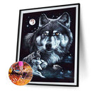 Diamond Painting Wolf Full Round Drill Picture of Rhinestone DIY Drawing for Bar