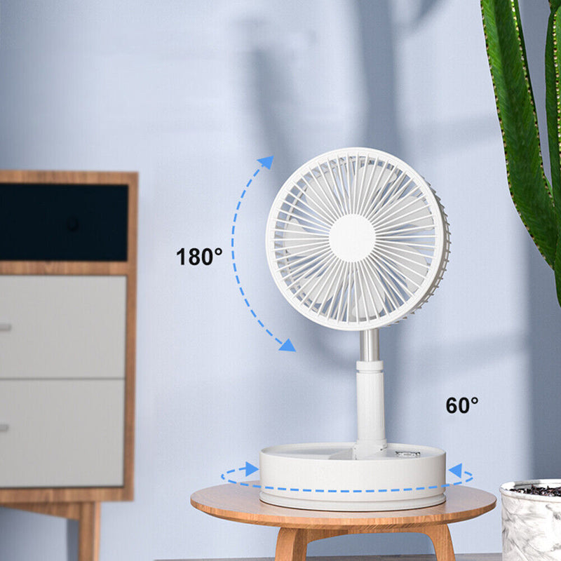 Telescopic Fan Summer Remote Control Desktop Table Floor Standing Fan White