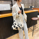 Female Fluffy Fashion Hit Color Shoulder Bag Mini Mobile Phone Crossbody Bag