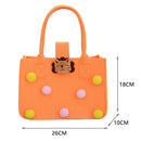 Cute Children Felt Handbag Felt Tote Portable Bag Cartoon Purse (Orange)